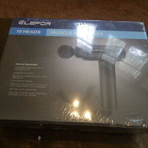 Elefor Massage Gun Deep Tissue Percussion Brand New SEALED 10 Heads 20 Speeds